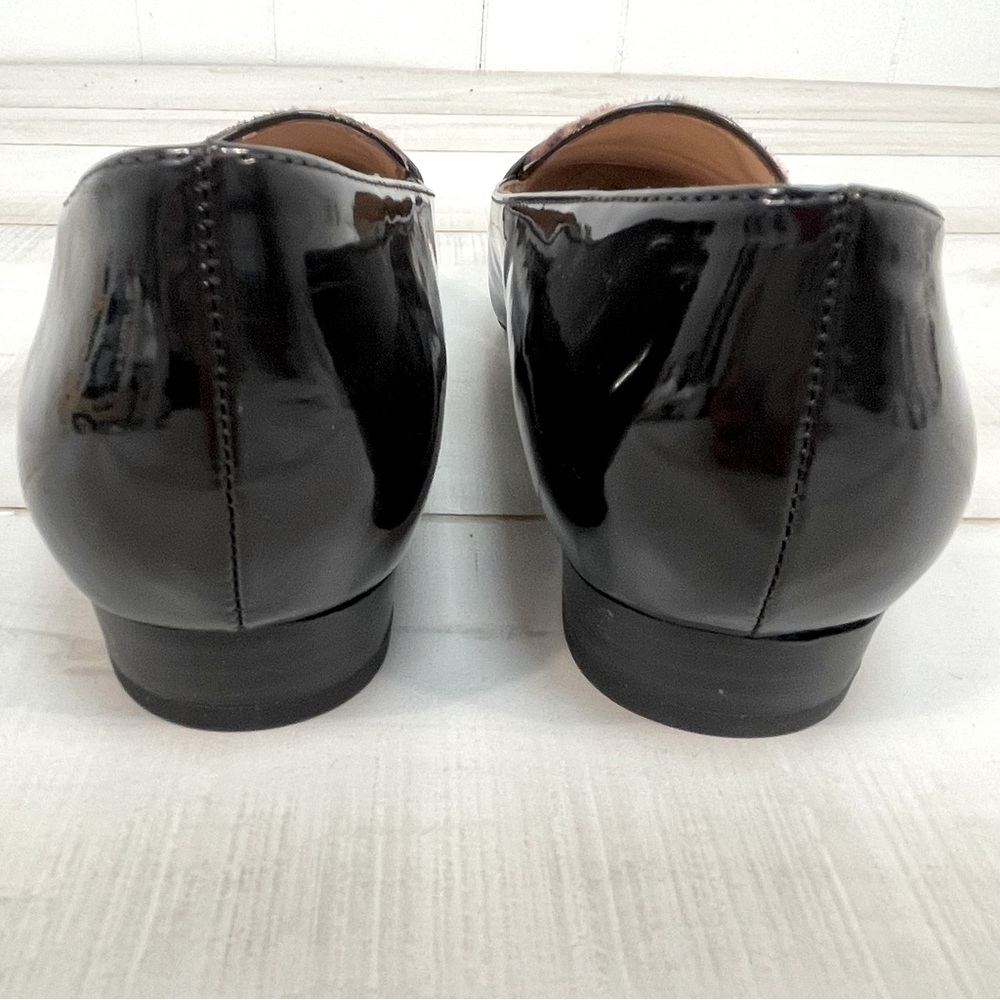 NWOB Cloudwalker Quinn by Avenue Faux Leopard Hair Black Patent Flats, Sz 9.5W - Picture 7 of 9